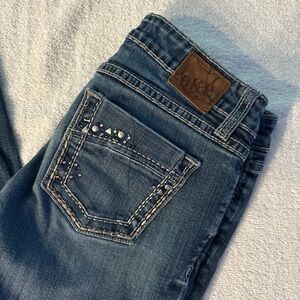 BKE Women’s Stylish Blue Jeans with Embellished Pocket